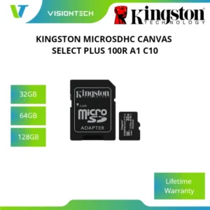Kingston SD Card MicroSDHC Canvas Select Plus 100R A1 C10 32GB/ 64GB/128GB