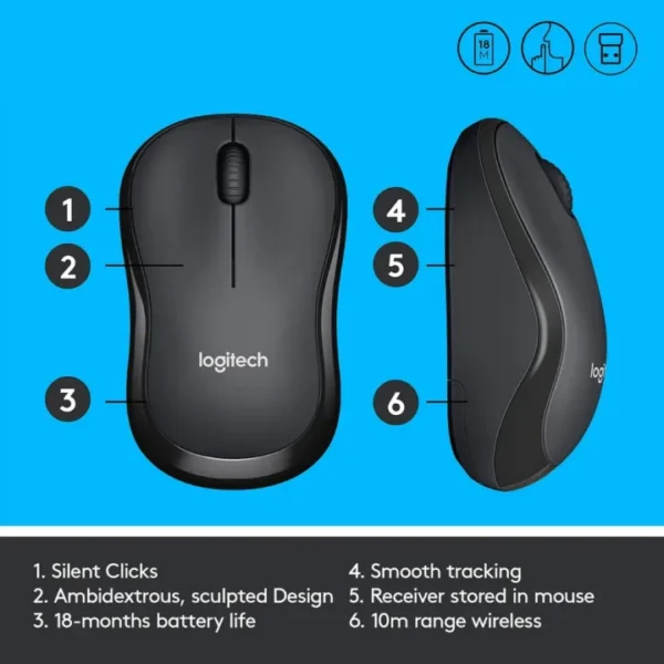 Logitech M221 Silent Wireless USB Mouse - Image 4