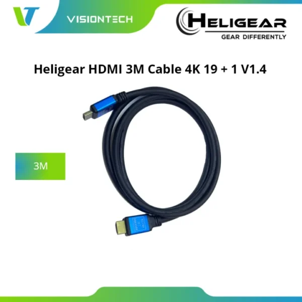 Heligear 4K HDMI Cable 3M 19 + 1 V1.4 - Image 2