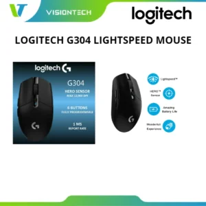 Logitech G304 Lightspeed Wireless Gaming Mouse, HERO Sensor, 12000 DPI, Lightweight, 6 Programmable Buttons, 250h Battery Life, On-Board Memory, PC / Mac