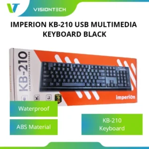 Imperion KB-210 USB Multimedia Keyboard Black (Waterproof & ABS Material)